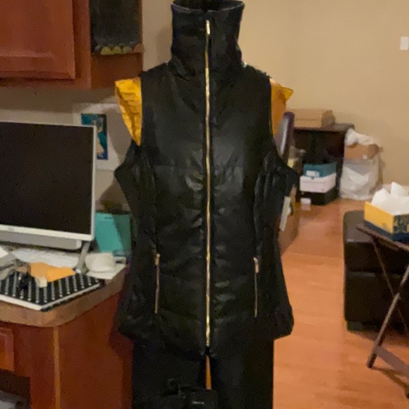 CI SONO OUTERWEAR Faux Fur Faux Leather Black Vest in Size 1X, NWT - Picture 2 of 15